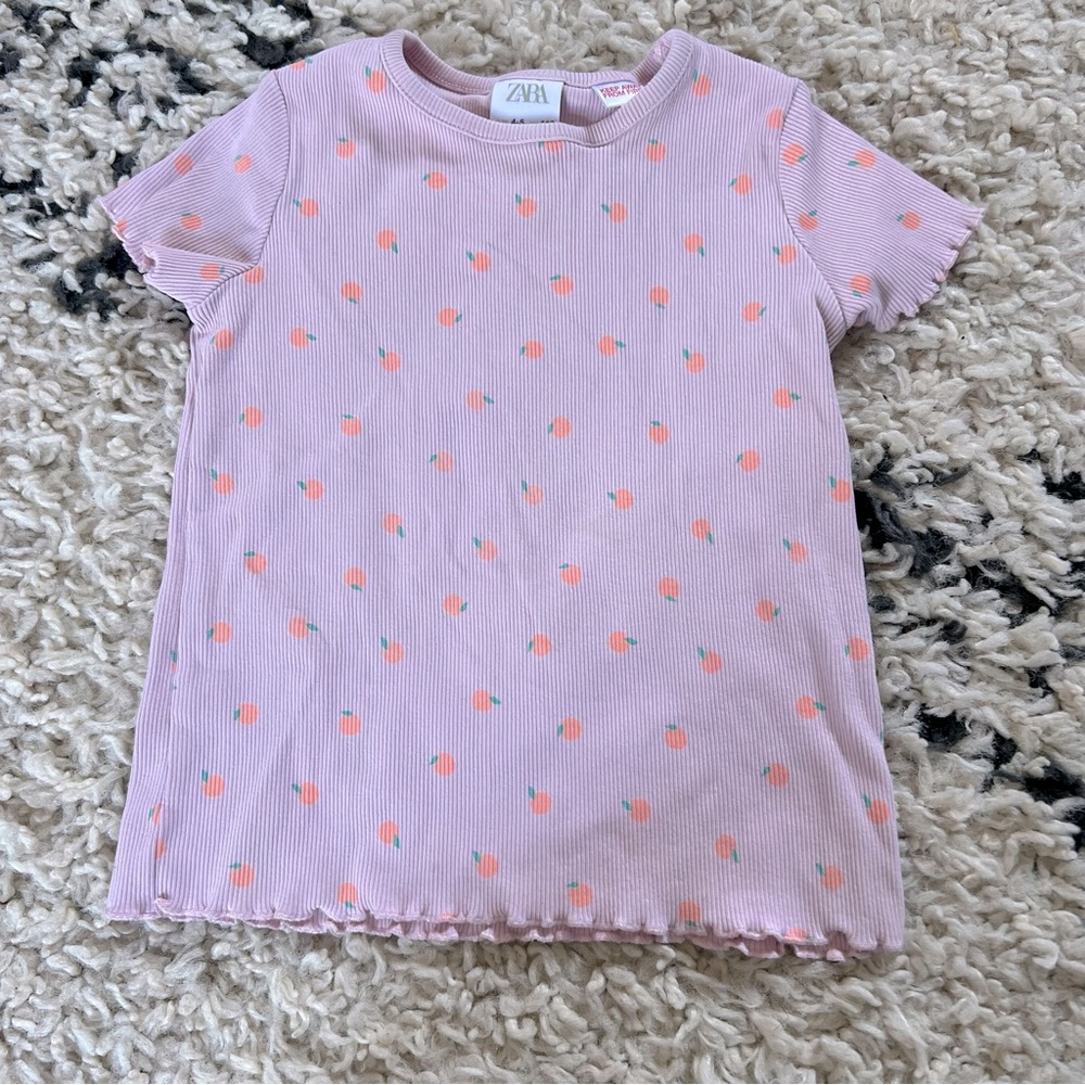 Zara ribbed peach shirt